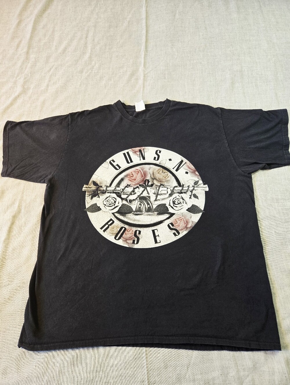 Guns N' Roses Classic Bullet Logo Graphic T-Shirt Mens XL Black 100% Cotton